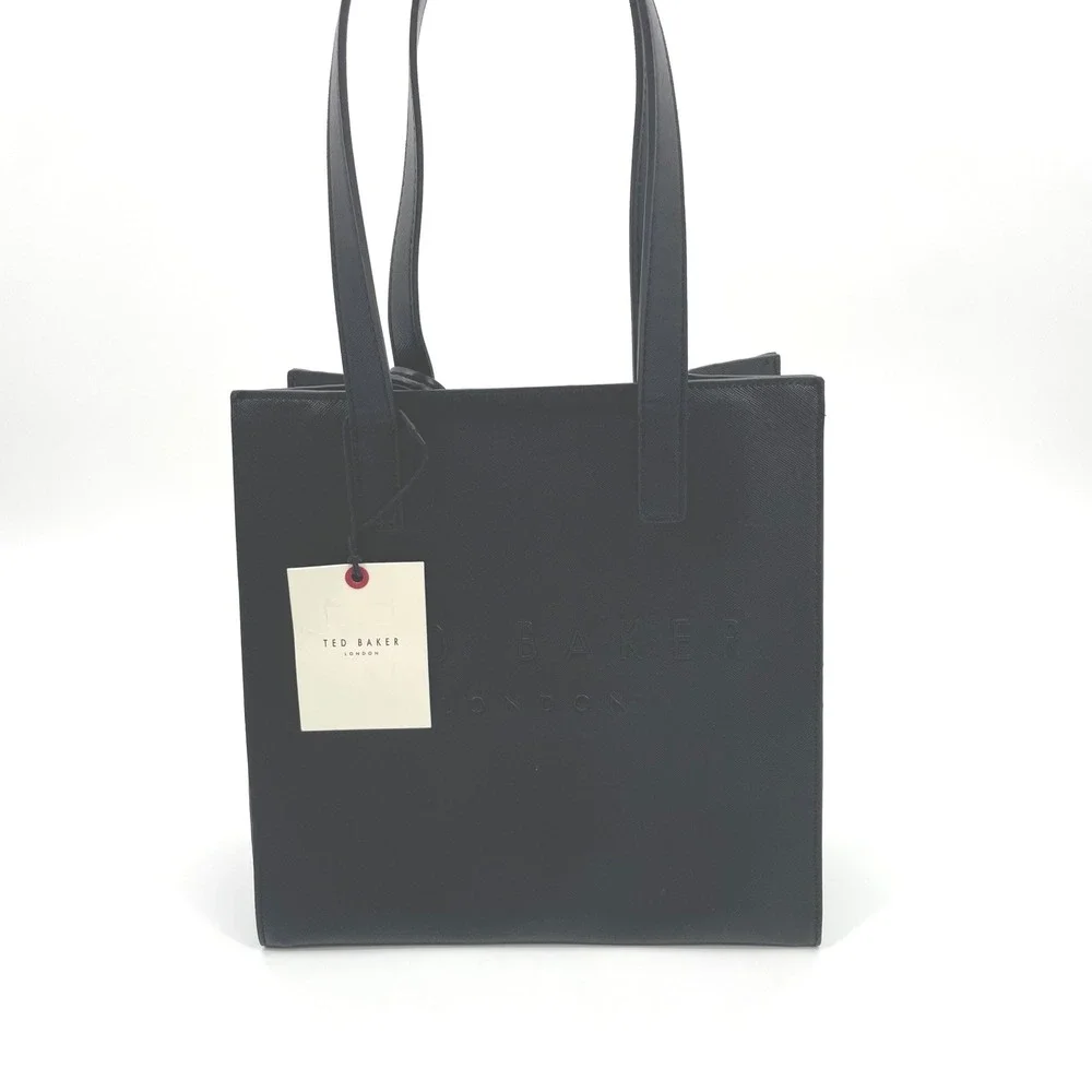 Ted Baker Tote The Icon Bag Womens OS Black‎ Minimalist Floral Charm Luxury NWT